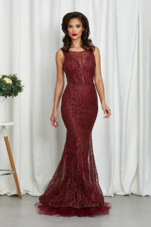 Rochie de ocazie tip sirena Remarkable Bordo