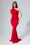 Rochie de ocazie tip sirena cu model one shoulder Seona Rosie