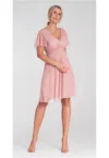 Rochie de petrecere -  M1206 - roz - din plasa -