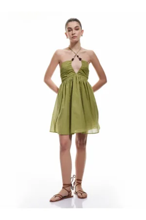 Rochie de plaja - cu decolteu halter