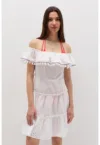 Rochie de plaja cu decolteu pe umeri