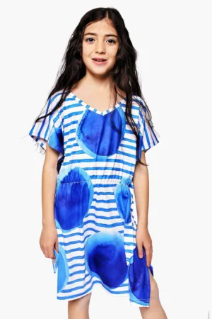 Rochie de plaja cu maneci liliac