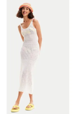 Rochie de plaja dama - Alb - Viscoza