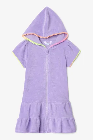 Rochie de plaja din material terry cu fermoar