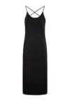 Rochie de satin cu bretele incrucisate