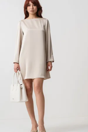 Rochie de satin cu croiala in A