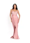 Rochie de satin cu detaliu floral