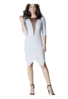 Rochie de seara -  Bumbac - Gri - Maneci 3/4