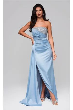 Rochie de seara Maxi  LA-OM-DLR224 - Albastru deschis