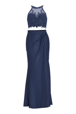 Rochie de seara dama  5AI066HK - Sintetic - Bleumarin