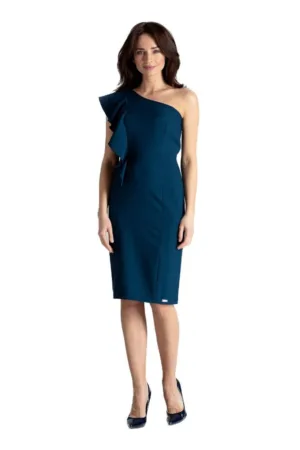 Rochie de seara dama Flojt K488 albastru inchis