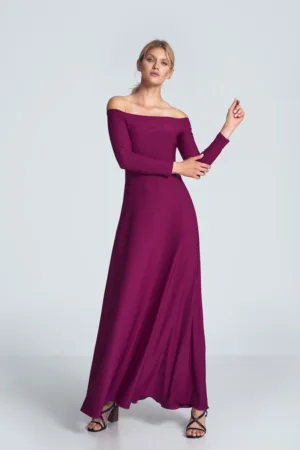 Rochie de seara dama Gahennin M707 burgundy