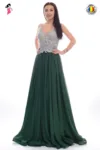 Rochie de seara lunga din voal si broderie