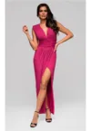 Rochie de seara maxi  LA-OM-DLR084 - Fucsia