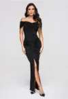Rochie de seara maxi  LA-OM-DLR268 - Negru
