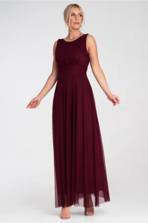 Rochie de seara maxi - fara maneci - visinie - plasa -