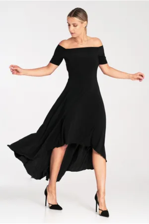 Rochie de seara - maxi - neagra - poliester