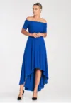 Rochie de seara -  maxi - poliester - albastru