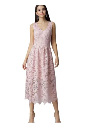 Rochie de seara - roz - eleganta - din material de calitate - poliester