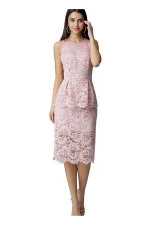 Rochie de seara - roz - eleganta - din material de calitate - poliester