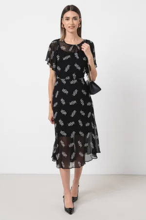 Rochie de sifon cu logo
