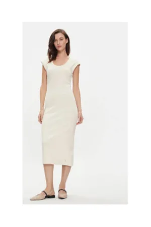 Rochie de vara Dama -  Bej - bumbac si elastan