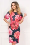 Rochie de vara Effect cu imprimeu floral amplu si maneci bufante