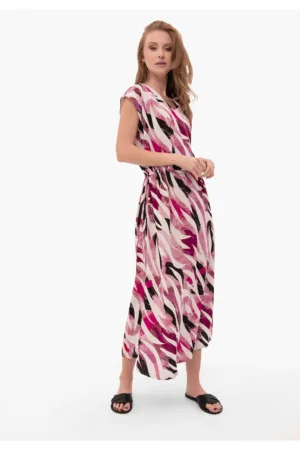 Rochie de vara  G-Milos - roz/alb/negru