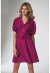 Rochie de vara  M739 - fucsia - maneca scurta - viscoza