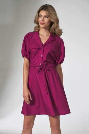 Rochie de vara M739 - fucsia - maneca scurta - viscoza