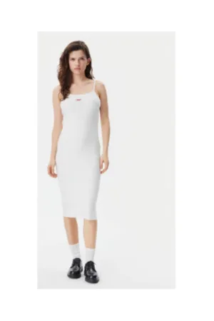 Rochie de vara -  alb - bumbac si elastan -