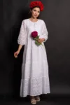 Rochie de vara alba Annabel din broderie englezeasca