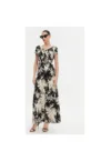 Rochie de vara dama  251-RAROS - Poliester/Elastan - Bej/Negru