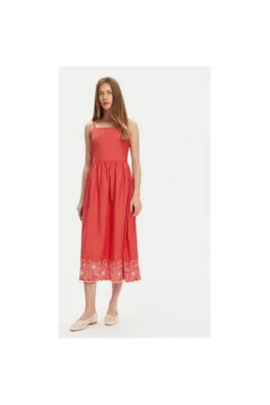 Rochie de vara dama  4KUSDV0B7 - Bumbac - Rosu