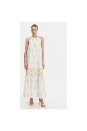 Rochie de vara dama P25CPAB02601 - Bumbac/Poliester - Alb