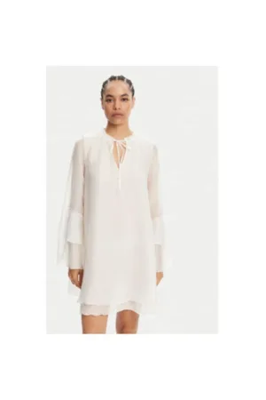 Rochie de vara dama TD0753 - Lyocell/Poliamida - Alb