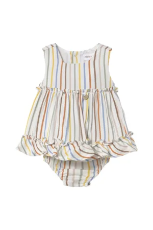 Rochie de vara fete  1844 - Bumbac/Viscoza - Multicolor