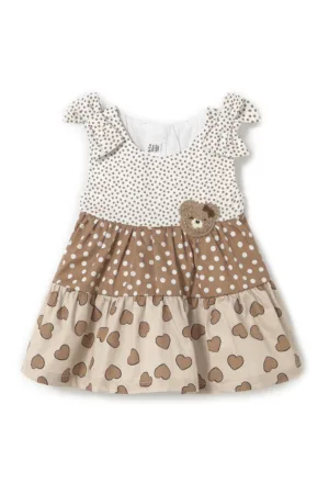 Rochie de vara fete  1868 - Bumbac - Maro