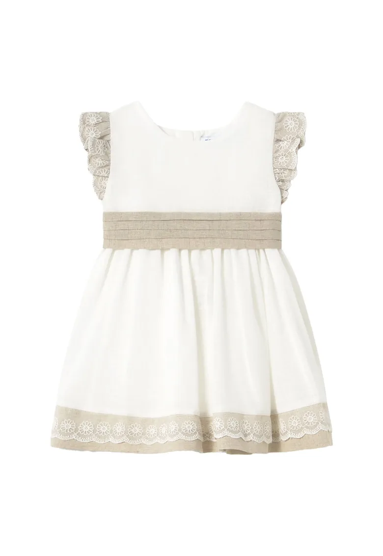 Rochie de vara fete 1908 - Bumbac/Poliester - 4 ani - Ecru