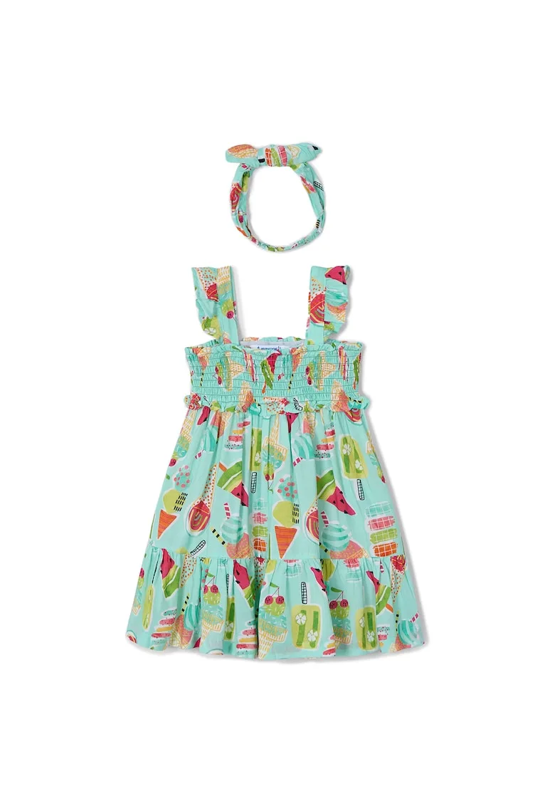 Rochie de vara fete 3939 - Bumbac - Verde