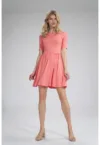 Rochie de vara -  maneca scurta - culoare coral - viscoza