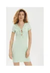 Rochie de vara -  verde - 60% poliester reciclat - 33% viscoza - 7% elastan -