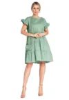 Rochie de vara -  verde - bumbac - volane -