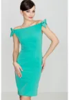 Rochie de vara  verde - fara maneci - poliester si viscoza -