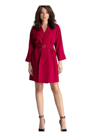 Rochie de zi 3142 - Poliester - Rosu