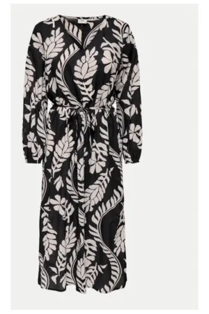 Rochie de zi Anna 15349065 Negru Loose Fit - Bumbac