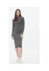 Rochie de zi Dama -  Gri - bumbac-elastan -