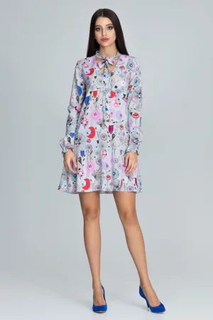 Rochie de zi M599 73 - florala - poliester - multicolor