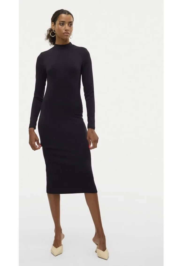 Rochie de zi Mary 10314441 Negru Slim Fit - Viscoza