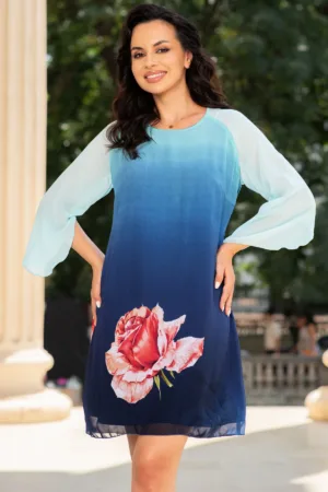 Rochie de zi albastra din voal Serenity